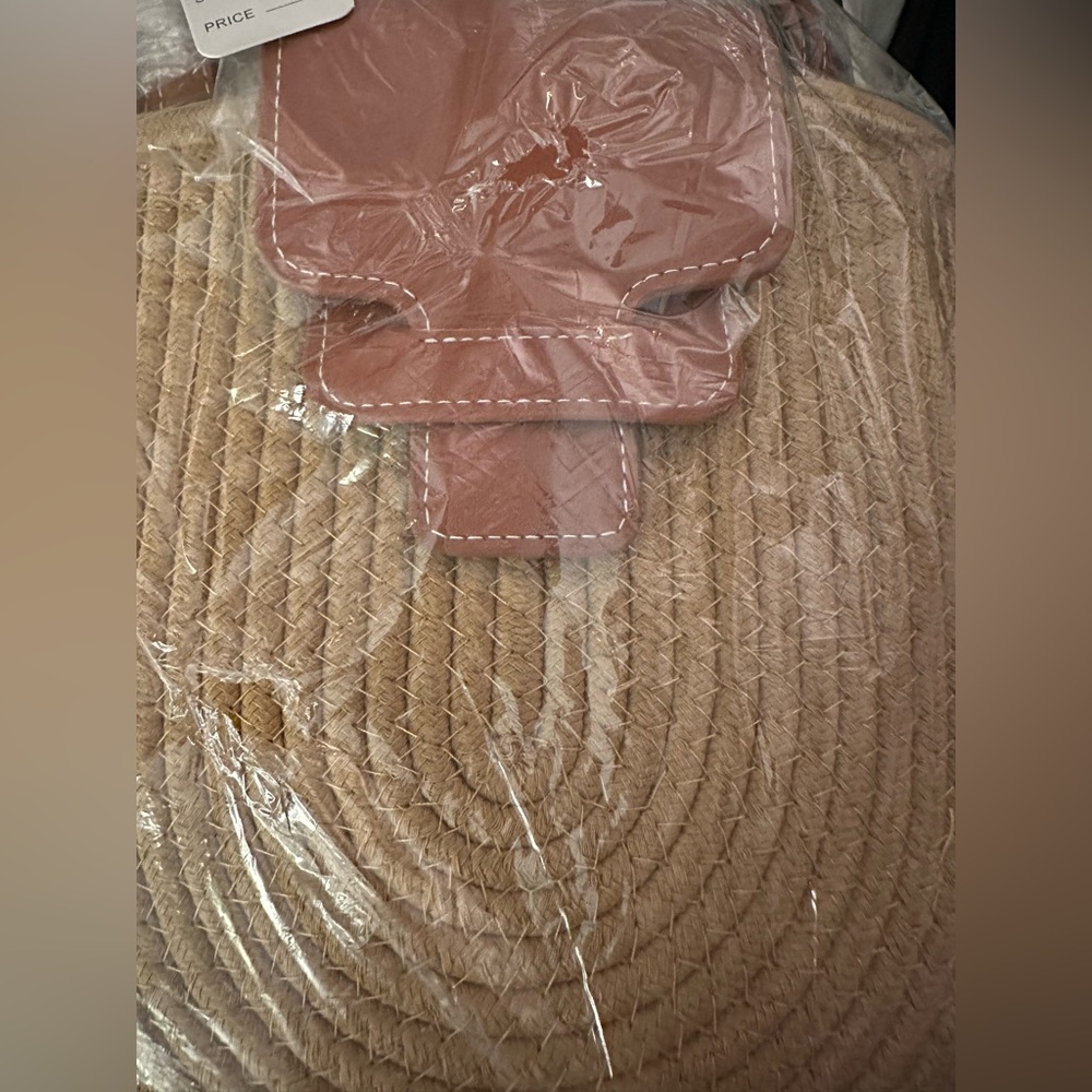 NWT’s Straw And Vegan Leather Bag